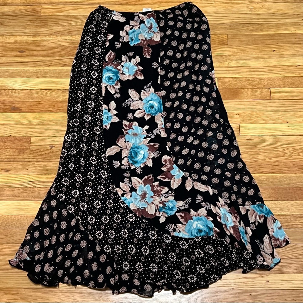 Sky and Sand Floral Maxi Skirt